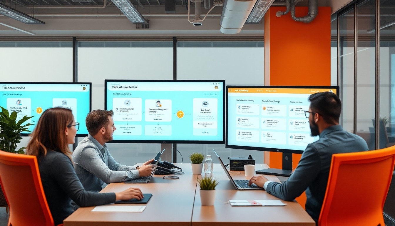 Illustration of AI automation workflow for small business